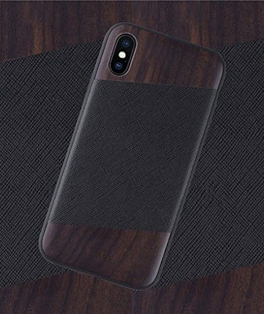 iATO Wood iPhone X Leather Case