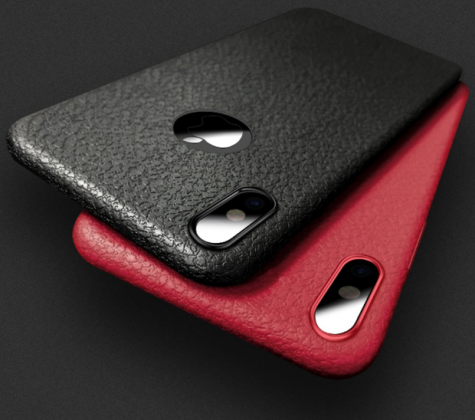 Ultra Thin Soft Leather Case Red and Black
