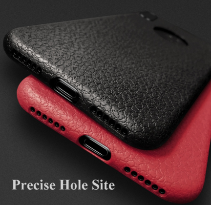 Ultra Thin Soft Leather Case Red and Black back