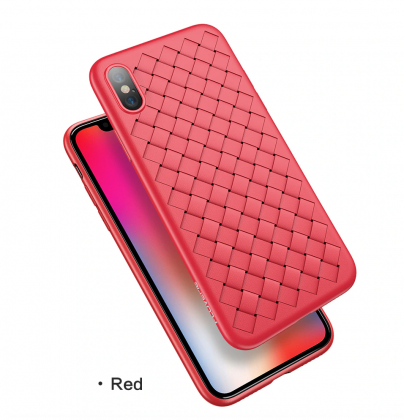 Grid Weave Silicone Case Red
